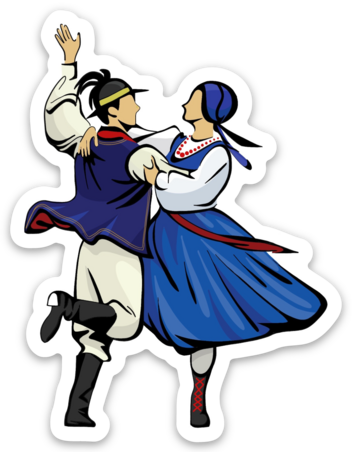 Polka Dancing Couple Sticker