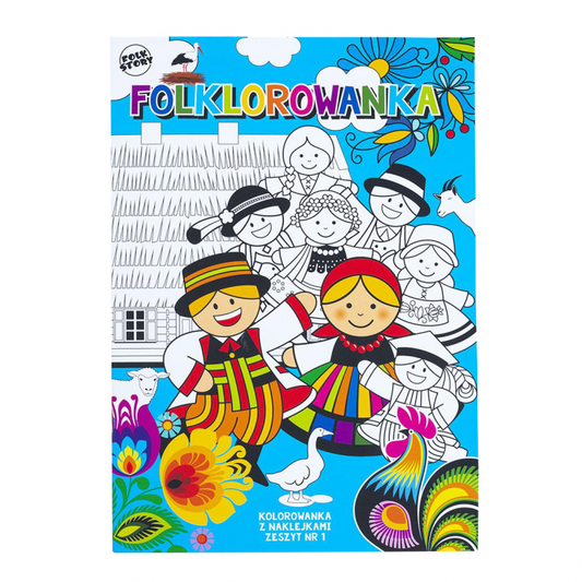 Folk Colouring Book with Stickers